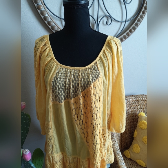 Young Threads Sunny Yellow Lace Blouse - Picture 2 of 9